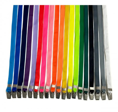 Cordão Colorido para Crachá 12mm largura x 85cm comprimento com presilha jacaré - Diversas cores