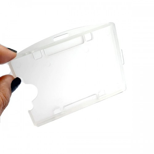 Porta Crachá Duplo em Plástico Incolor